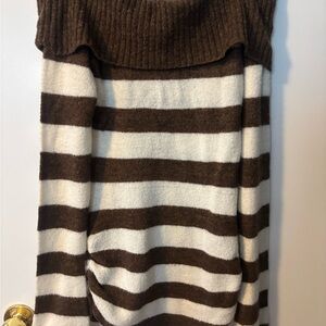 Next Era Chocolate and Cream Striped Turtleneck Sweater